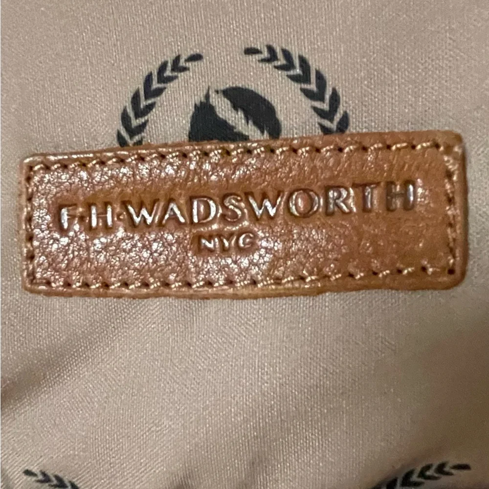 F H Wadsworth NYC Plaid Garment Bag with Leather Accents Caesers Palace Emblem